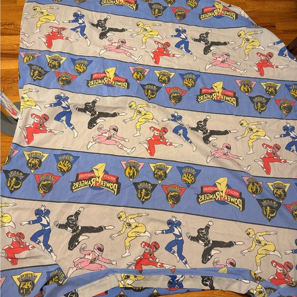 Vintage 90s Power Rangers Twin Sheets Set, Size Twin, Flat and Fitted Fabric - Picture 7 of 12